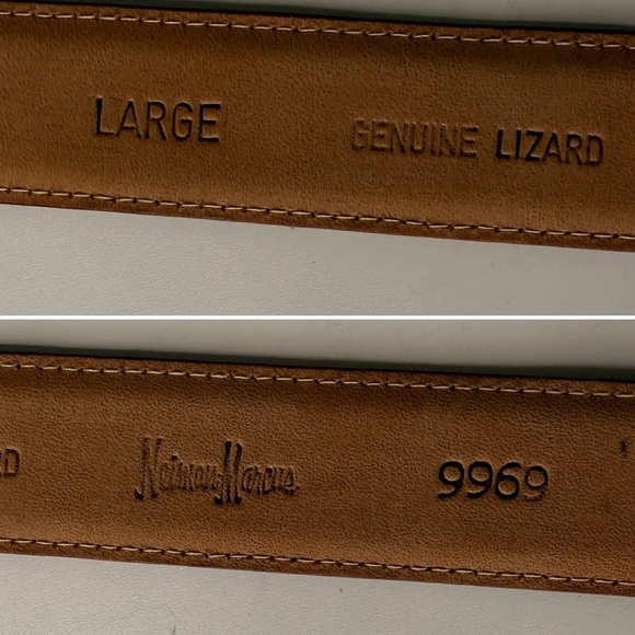 Vintage Neiman Marcus Genuine Lizard Belt Large Brown Exotic Skin 70s 80s Luxury - Picture 5 of 7